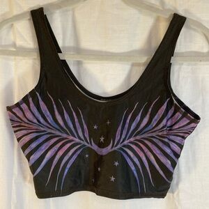 Teeki moon Star palm leaf yoga top M/L excellent